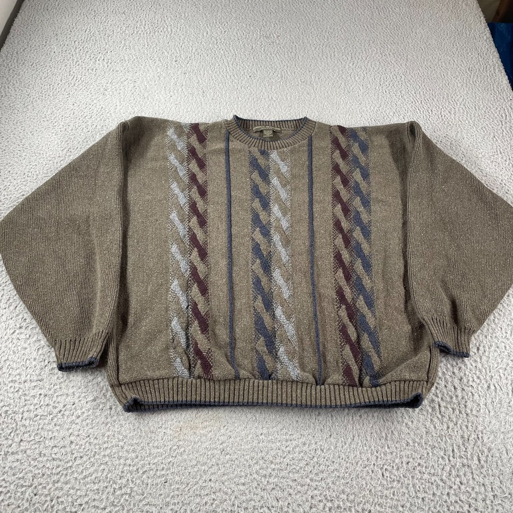 Vintage Liberty Sweaters Men's XXL Brown‎ Sweater Cotton Blend Made in U.S.A.